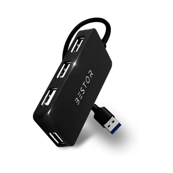Bestor USB HUB 4 Port USB Hub for Laptops,Portable with Hi-Speed Data Transfer Up to 480 MBPS USB Hub (Black)