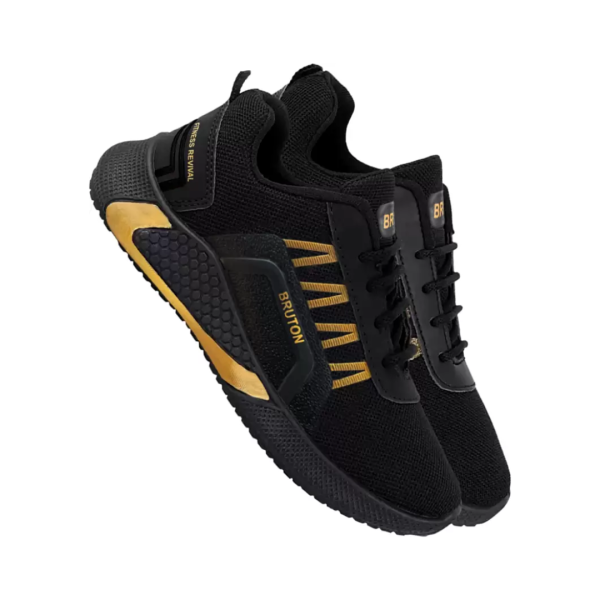 Trendy Sports Running Shoes For Men (Black , 6)