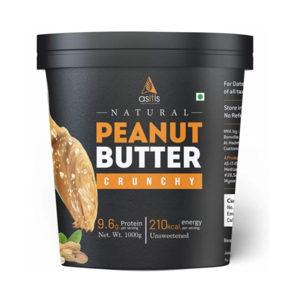AS-IT-IS Nutrition Peanut Butter Crunchy (Natural & Unsweetened) (1 kg)